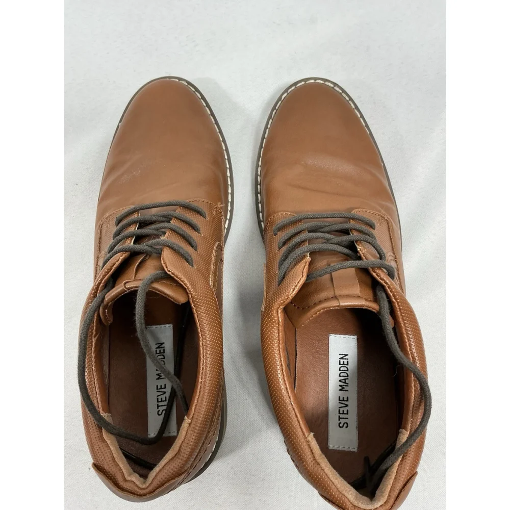 Boys Excellent Steve Madden Bevan Lace Up Oxford Shoes Size 5 Brown